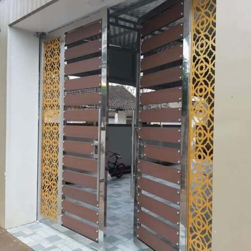Cổng gỗ nhựa ngoài trời 01