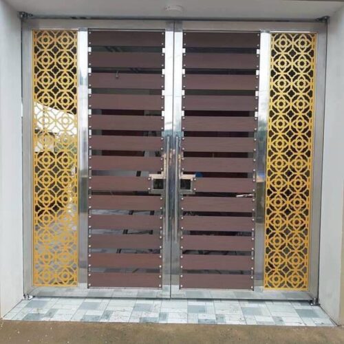 Cổng gỗ nhựa ngoài trời 01