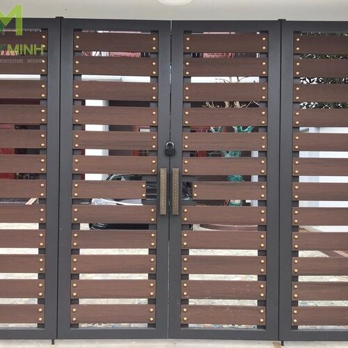 Cổng gỗ nhựa ngoài trời 03