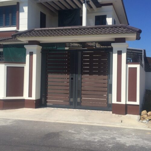 Cổng gỗ nhựa ngoài trời 04