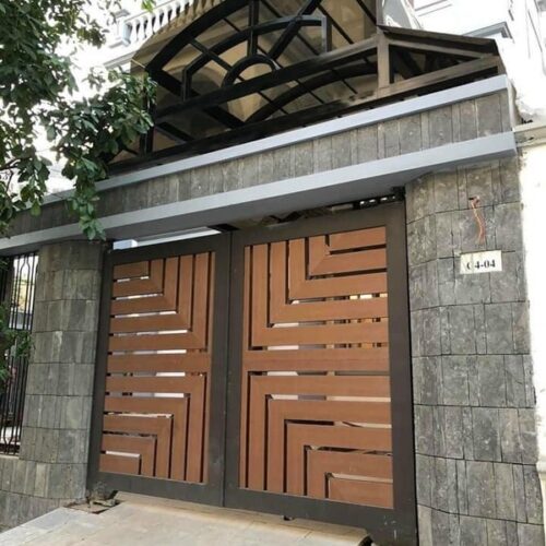 Cổng gỗ nhựa ngoài trời 06 - Cổng lam gỗ composite