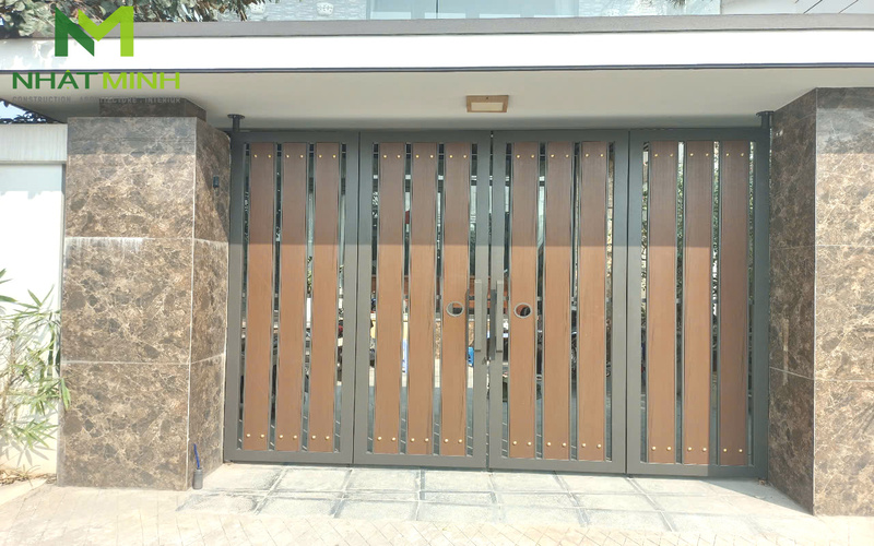 Cổng gỗ nhựa ngoài trời