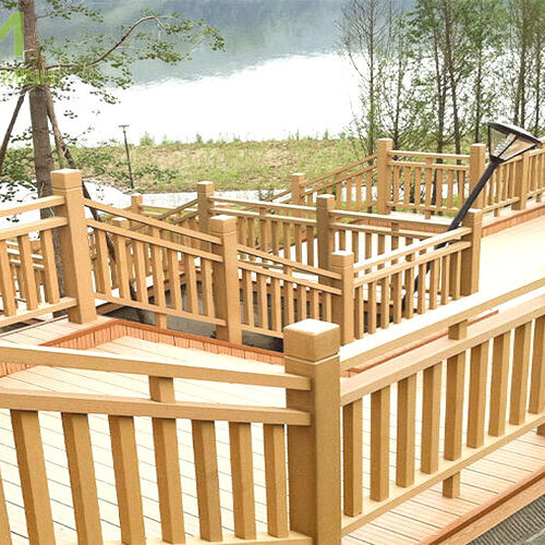Lan can gỗ nhựa ngoài trời 01